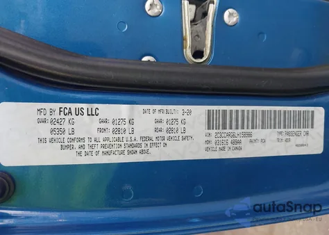 2020 Chrysler 300 Touring Awd из США, поврежденный, VIN 2C3CCARG6LH158986